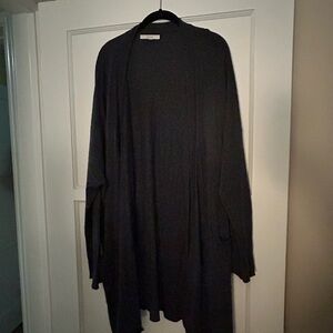 Sejour Charcoal Open Front Cardigan, 3X